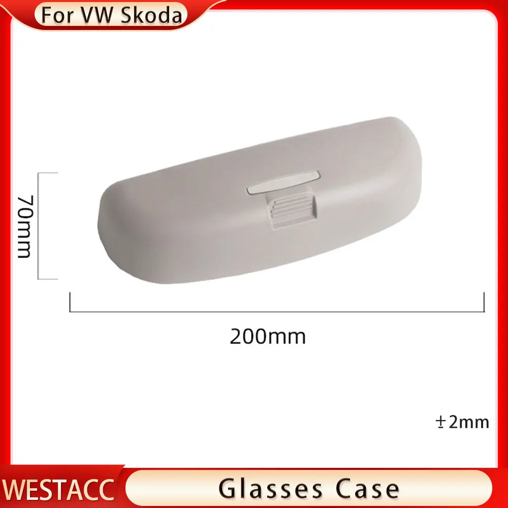 ABS 4 Colors Car Glasses Case Holder for Volkwagen VW Touareg for Skoda KAROQ KODIAQ Sunglasses Storage Box Accessories