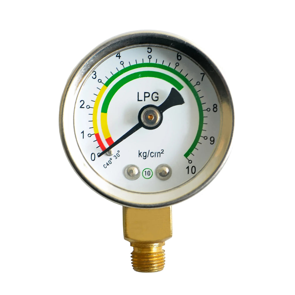 Gas Pressure Gauge, 0-10 kg/cm² Gauge for Propane Regulator Valve and LPG Reducing Valve (1/8" NPT/M 8*0.75)