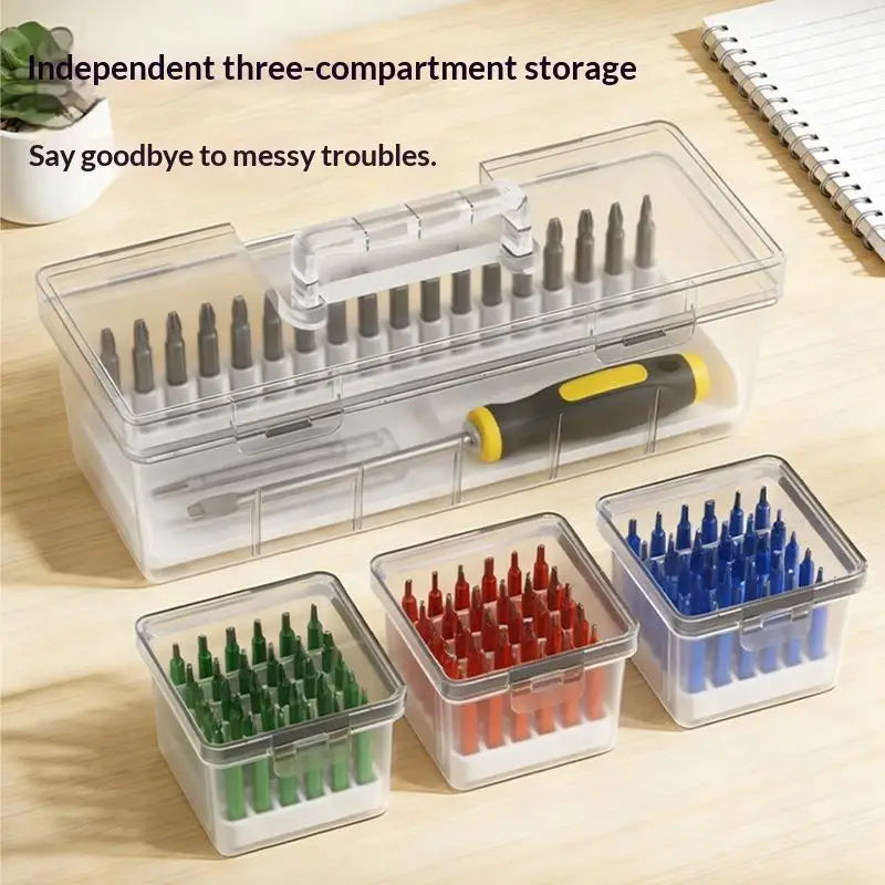 Transparent Plastic Storage Toolbox Detachable Divider Independent Small Case For Screws Tiny Hardware Parts Organizer