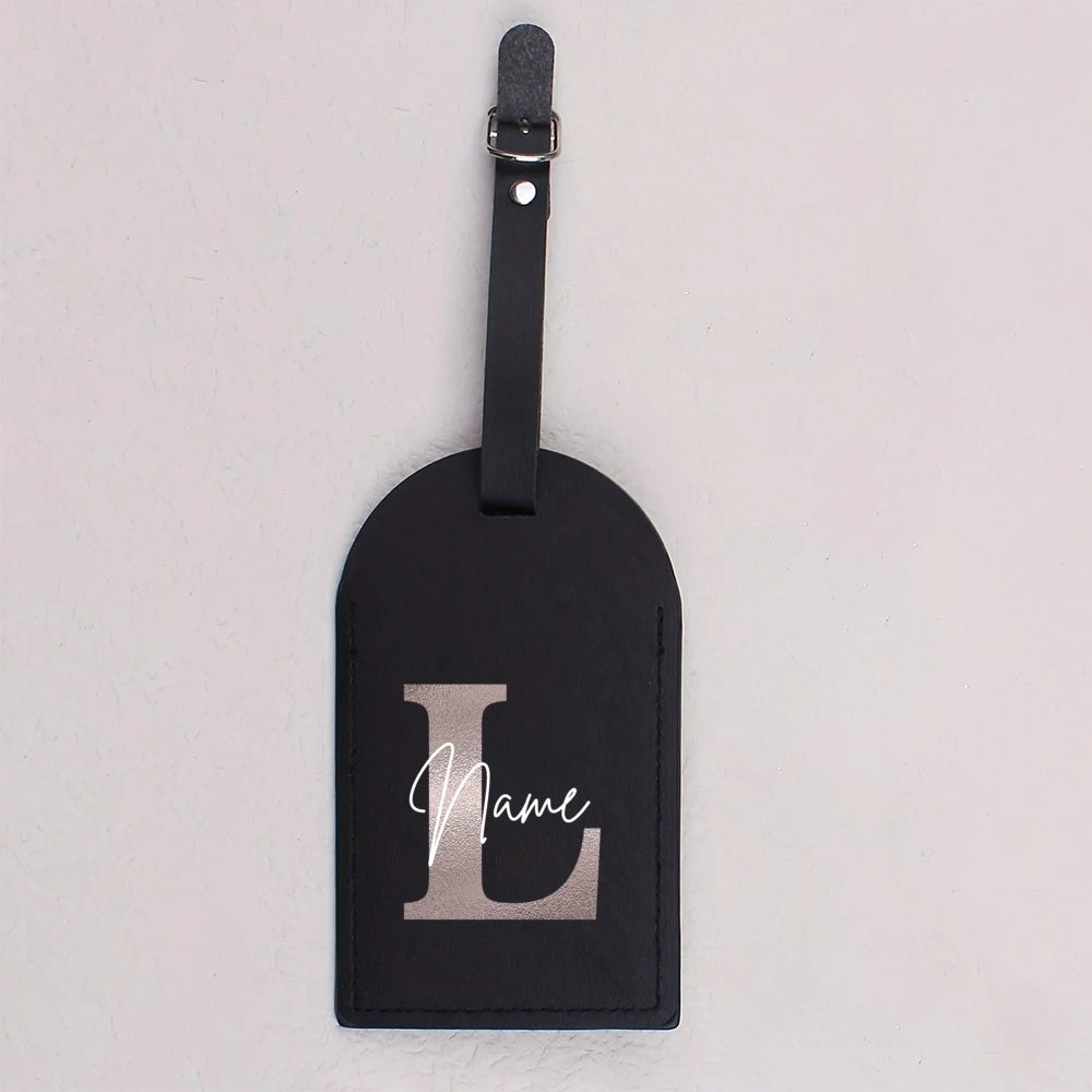 Personalised Monogram Luggage Tag PU Leather for Suitcase Baggage Handbag Tags Travel Bag Suitcase Label Tag Best Gift