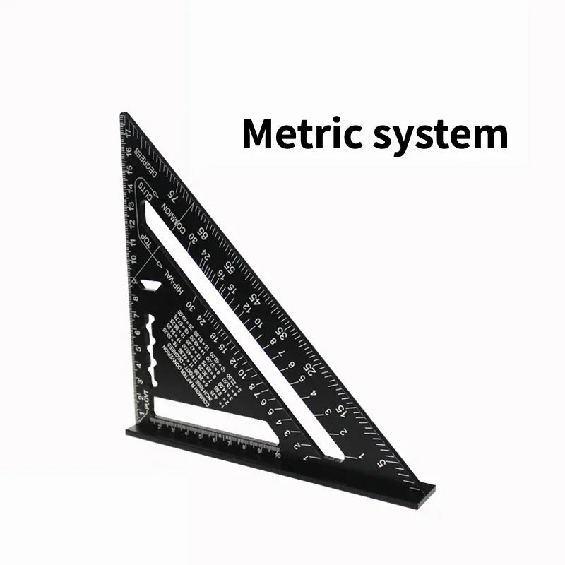 12'' Aluminum Alloy Triangle Ruler Gauges Speed Protractor Miter for Carpenter Line Scriber Saw Guide Percision Measurement Tool