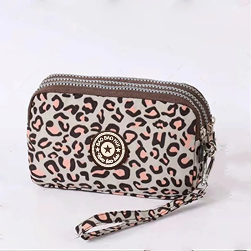 Stylish Jellyfish Print Triple Zipper Phone Bags, Compact Canvas Clutch Purse for Women’s Daily Essentials Casual Wallets Use