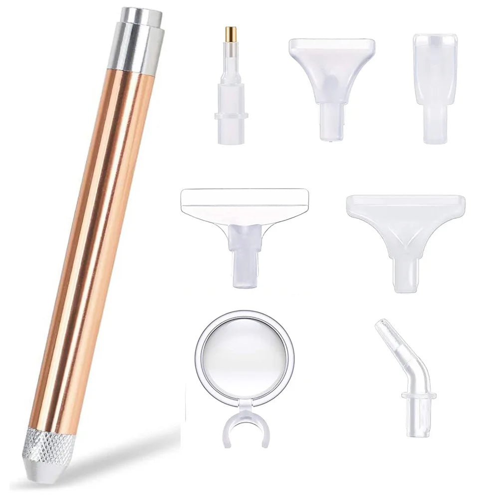 8 in 1 Led Lighted Diamond Painting Pen With Magnifying Glass Magnifier Luminous Point Drill Pen Accessories Tool Set Kit