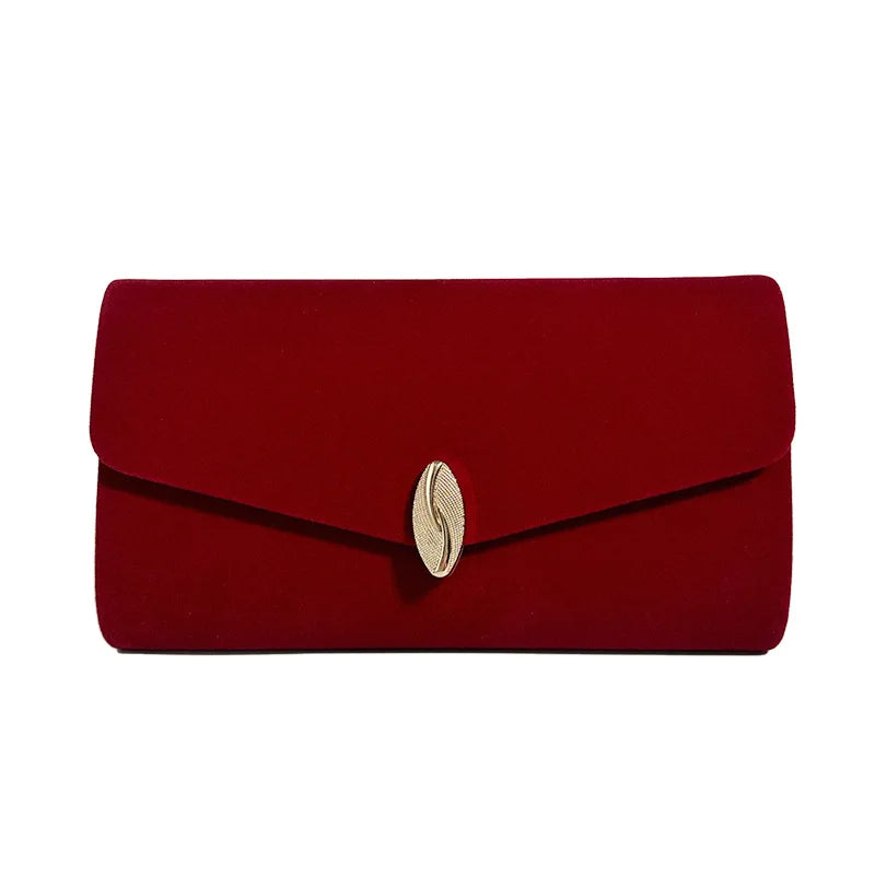 2023 New Red Bridal Wedding Bags Velvet Clutches Vintage Square Purse Chain Shoulder Bags Luxury Banquet Bags Blue Envelope Prom