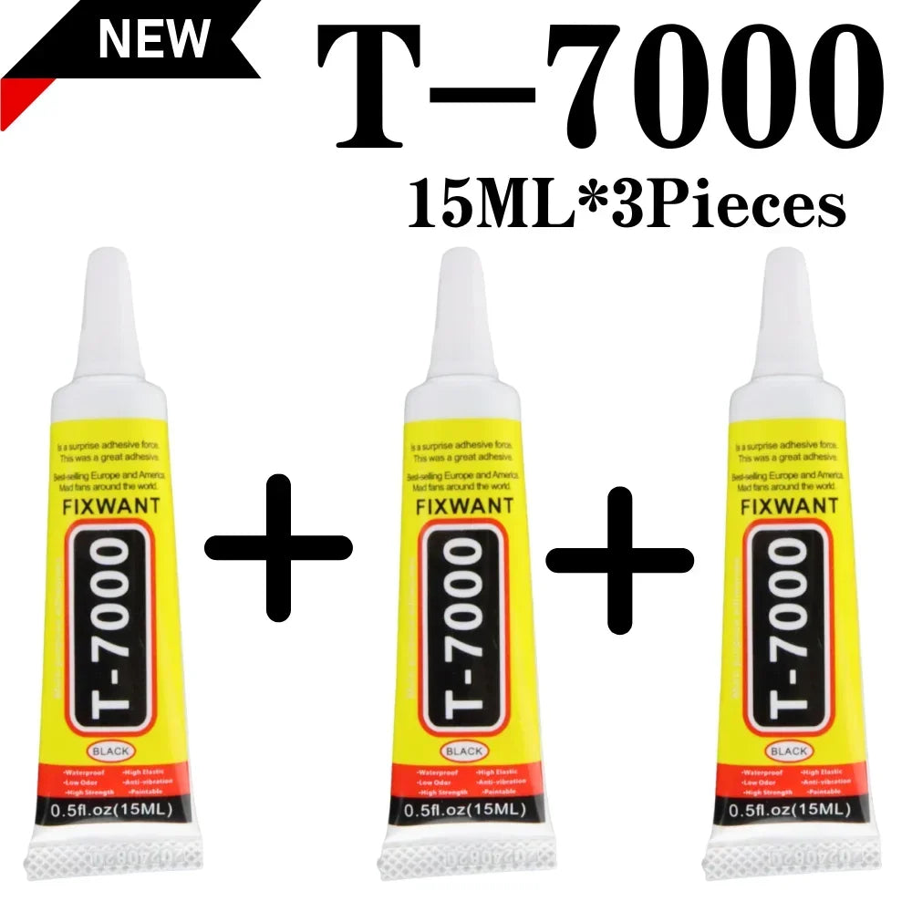 B-7000 T-7000 Clear & Black Glue 15/50/110ml, Fast Drying Waterproof Resin Adhesive for Phone Screen Repair, Jewelry Craft