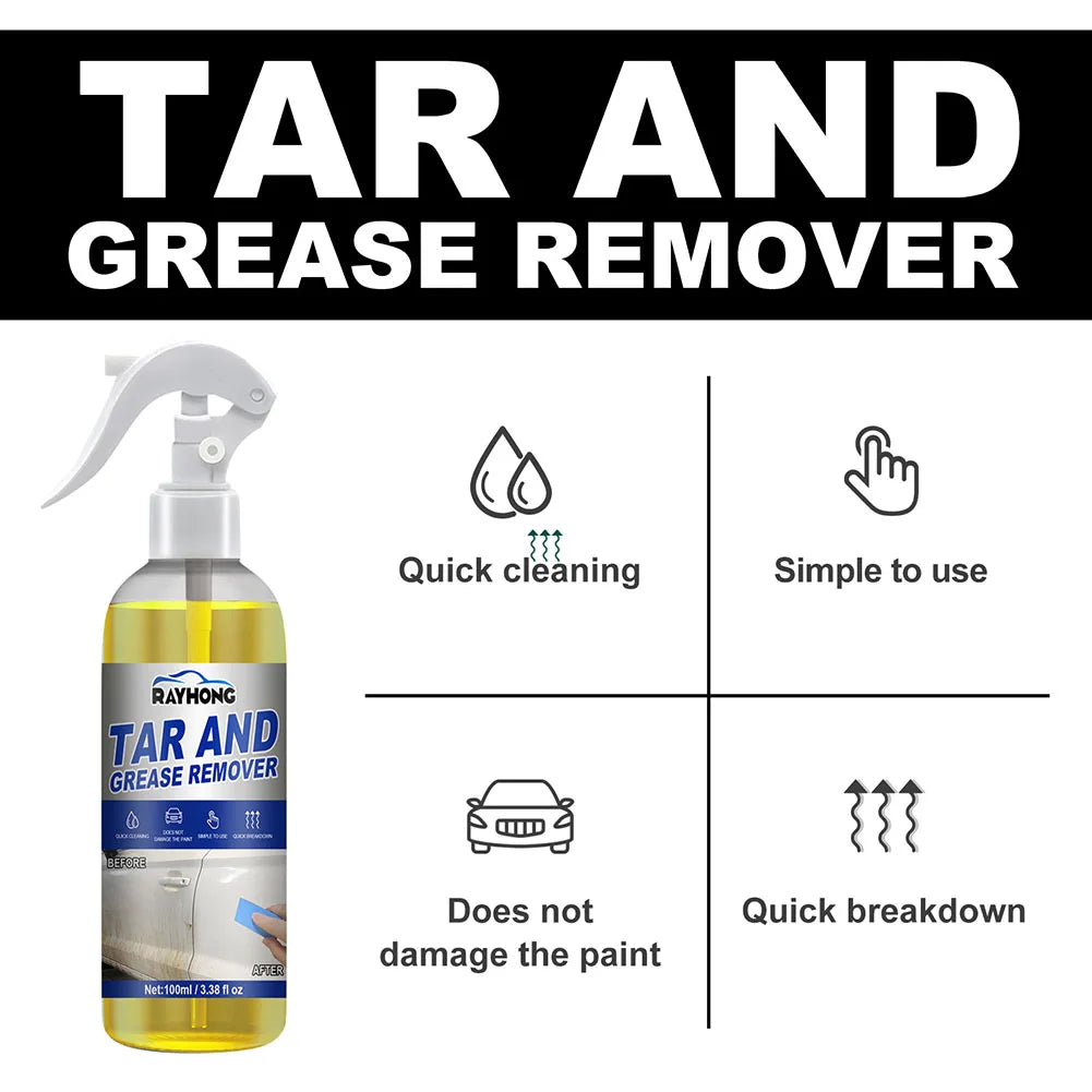 Car Oil Tar Grease Remover Solvent Based Formula Auto Car Cleaning Spray 100ml Kitchen Home Dilute Dirt for Wash Maintenance