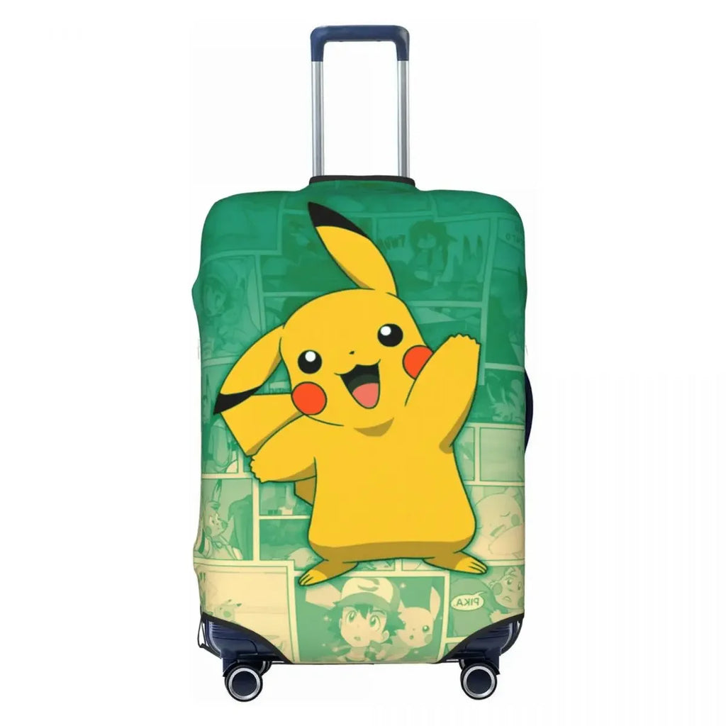 Premium P-Pikachizer Printed Luggage Cover High Elasticity 18-32 Inch Luggage Dust Resistant Anti-Scratch Washable Travel Cover