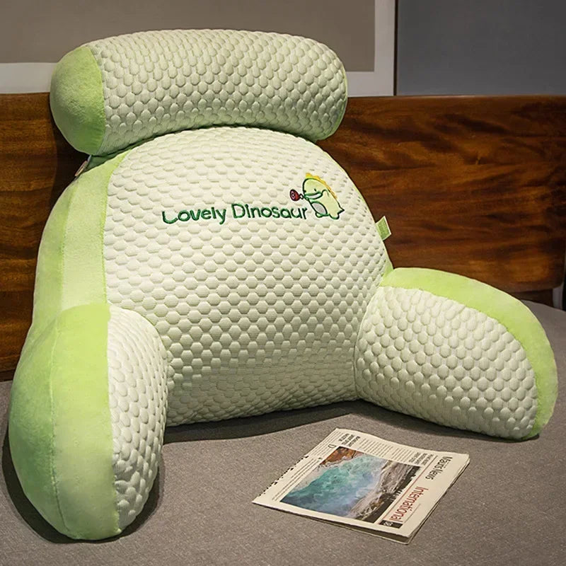 Plush Bed Head Cushion Lumbar Support Pillow Soft Backrest Pillow for Bed Sofa Reading Pillow with Armrests