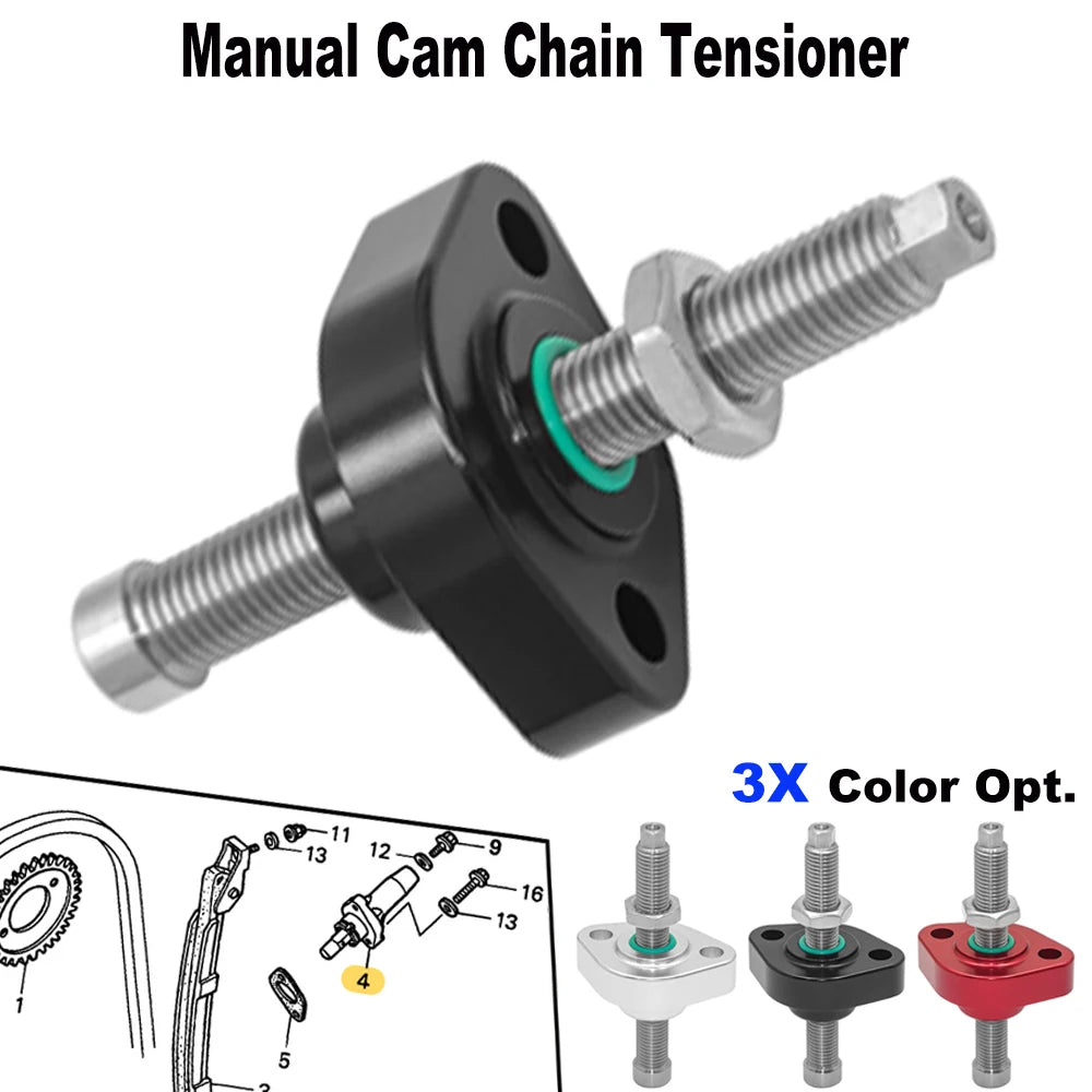 For Honda CBR600F/F3/F4 CBR600 F4i, CB600F Hornet, CBF600/S 1995-2006 Manual Cam Timing Chain Tensioner Lifter Adjuster -CNC