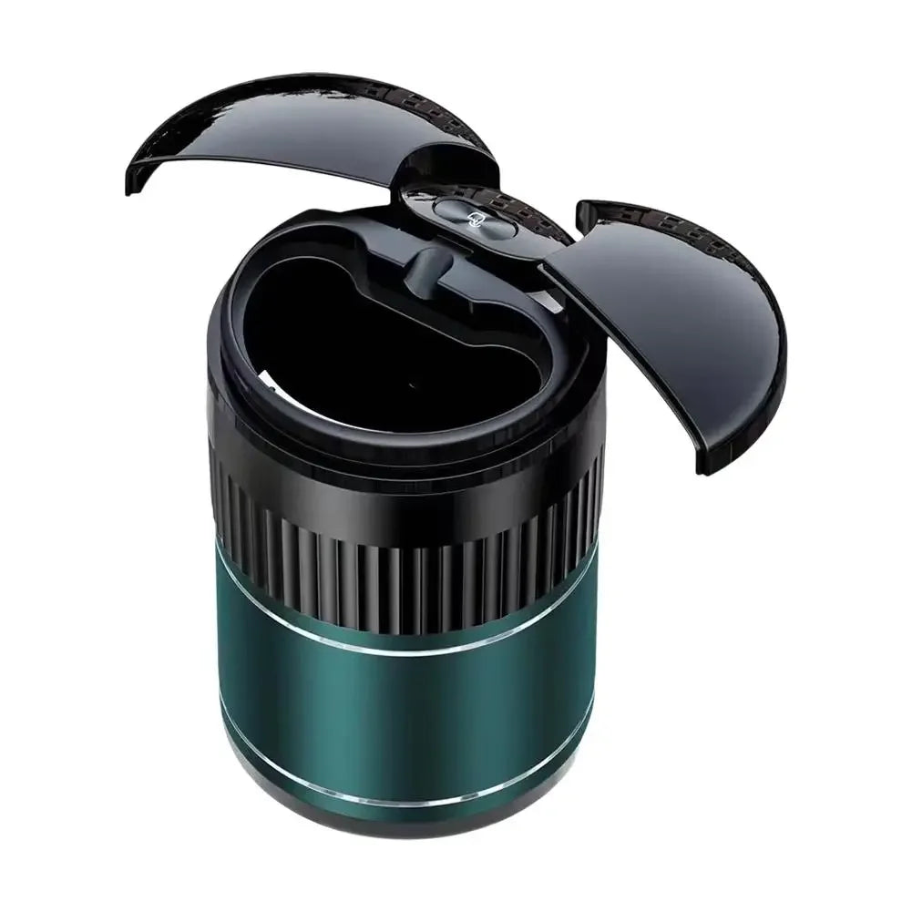 Car Smart Ashtray Built-in Led Light With Lid Touch Smokeless USB Rechargeable Ashtray Cover Opening With Ashtray B5W3