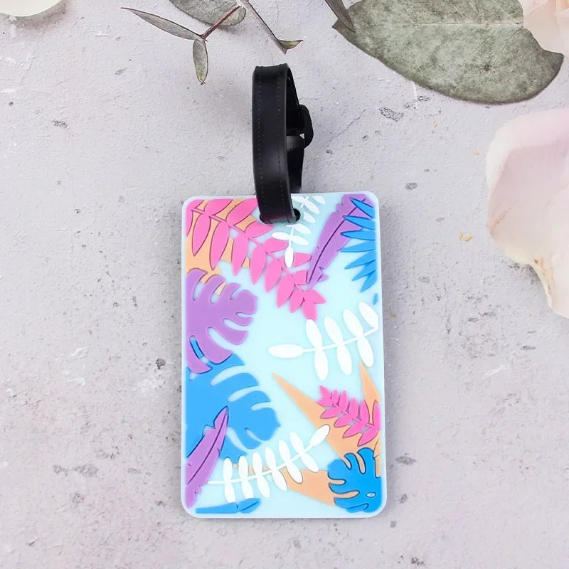 New Geometric PVC Luggage Tag Boarding Pass Luggage Tags Suitcase Address Label Travel Accessories