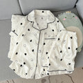 Women's Summer Thin Pajamas with Heart-Shaped Pattern, Short-Sleeved Shorts, Sweet and Cute, Can Be Worn Outside in Summer, Two-Piece Home Wear Set
