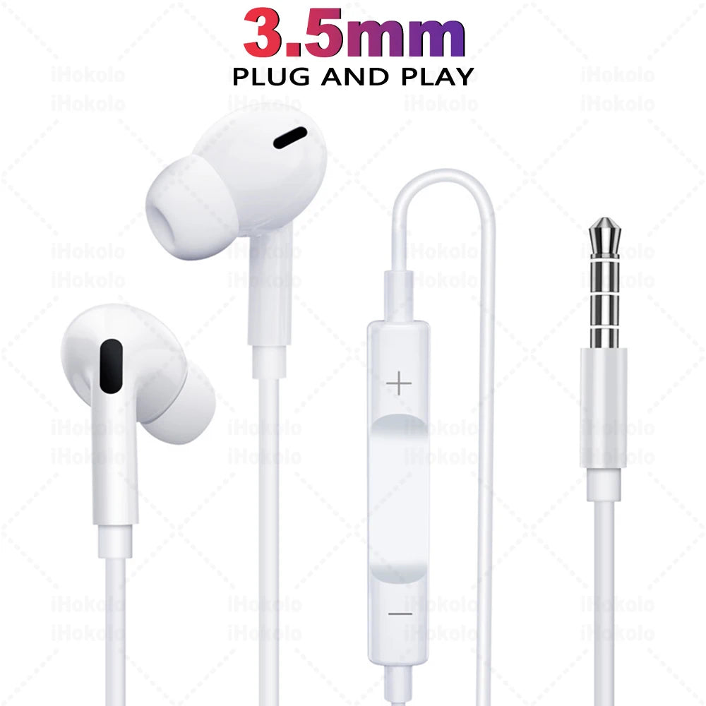 Original Wired Earphones For Apple iPhone 17 16 15 Pro Max 14 13 12 11 X XS XR Type C Lightning Headphones 3.5mm In-Ear Earbuds