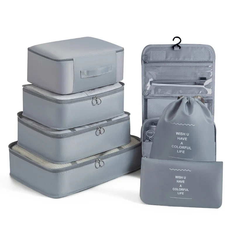 Dormitory Student Multi-Compartment Travel Storage Set Packing Cubes Organizer Bag for Clothes Toiletries Shoes Clothing