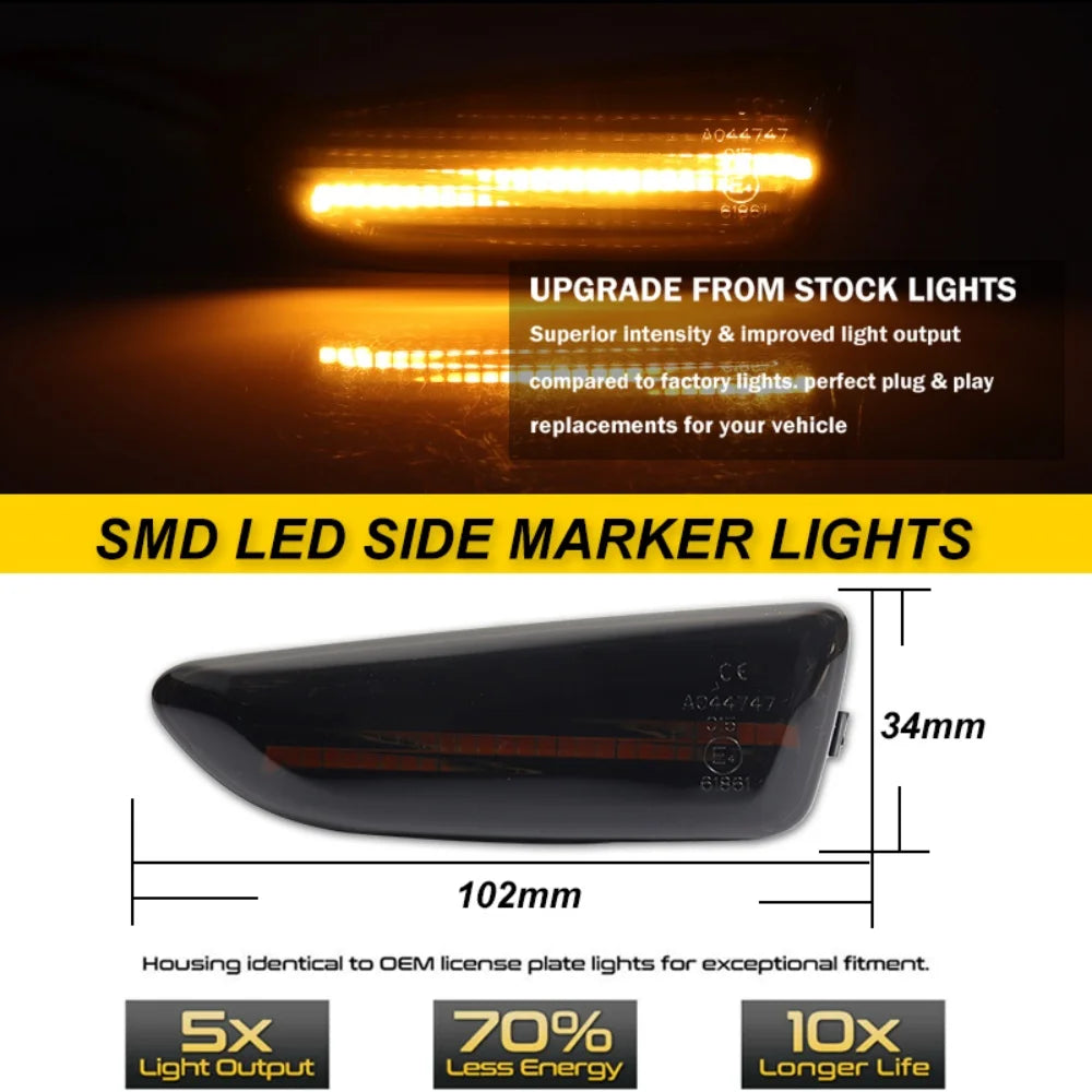 For Chevrolet Sail 3 2015-2019 & Covoz 2016-2024 Volando/GL6 Amber Dynamic LED Car Front Fender Side Marker Turn Signal Lights