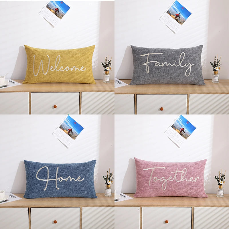 1 Pillow Set/Only 1 Pillowcase-Home Decor Embroidered 35x60cm Pillowcase Pillow Cover With Hidden Zipper