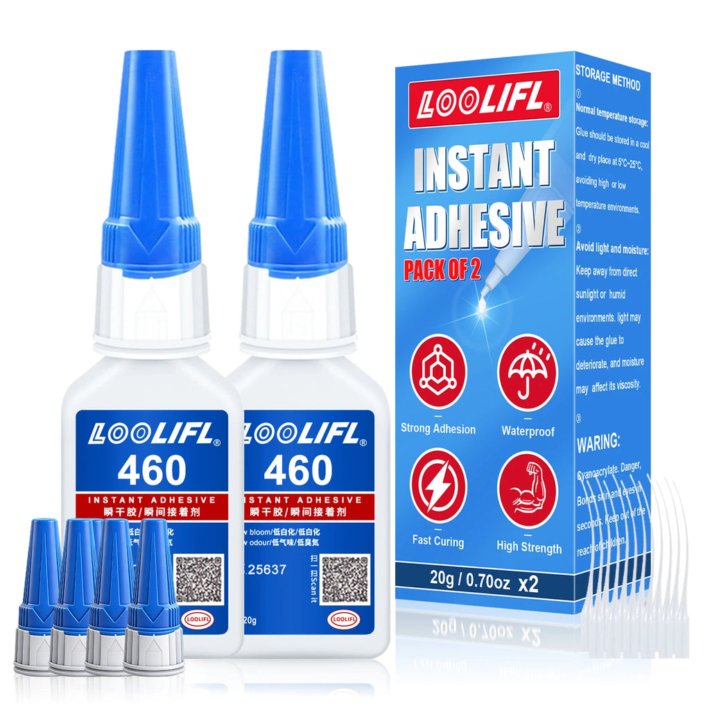 460 Super Glue universal Instant Adhesive Quick-drying Cyanoacrylate for Leather Rubber Wood Metal Strong Bond Liquid Glue Tool