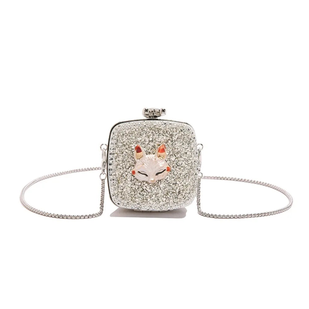 Handbag Gold/Silver Rhinestone Evening Bag Irregular Shape Elegant Banquet Chain Bag Small Wallet Shinny Mini Lipstick Bag Gift