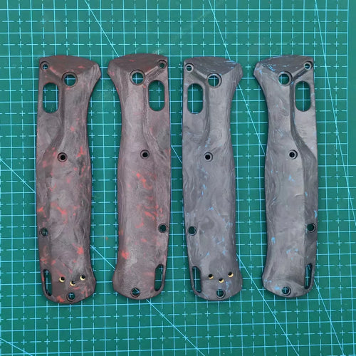1 Pair Custom Made DIY Full 3K Carbon Fiber Material Knife Handle Scale For Benchmade Bugout 535 Knives Accessories