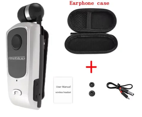 Fineblue F920 Wireless Retractable Portable Mini Bluetooth Headset Calls Remind Vibration Wear Clip Sports Running Earphone