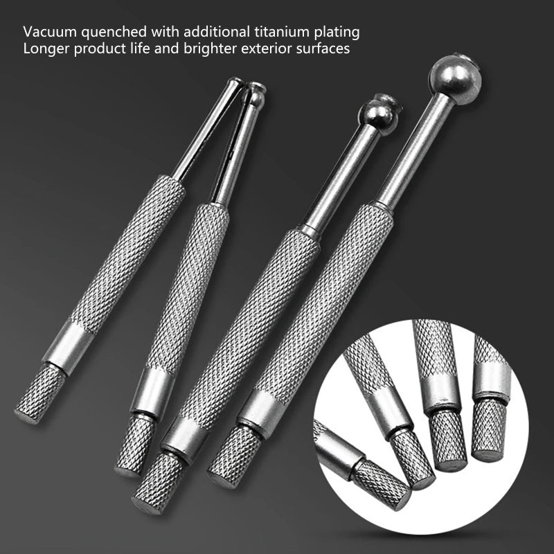 4 Pcs/set Telescopic Small Hole Bore Gauge Set Ball Type Metal Gage 1/8"-1/2" Retractable Hole Gauge Kit 3-13mm Durable Q84D
