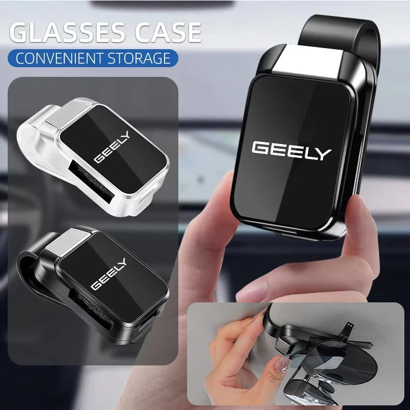 Geely Car Sunglasses Clip | Premium Auto Sun Visor Glasses Holder Organizer Accessories for Coolray Emgrand Tugella EX5