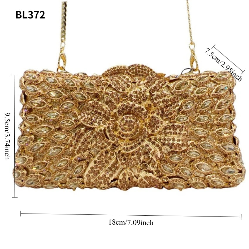 2026 Sparkly Diamond Dinner Bag Hollow Rhinestone Banquet Clutch Bag Women Evening Party Wedding Bridal Purse Rhinestone Handbag