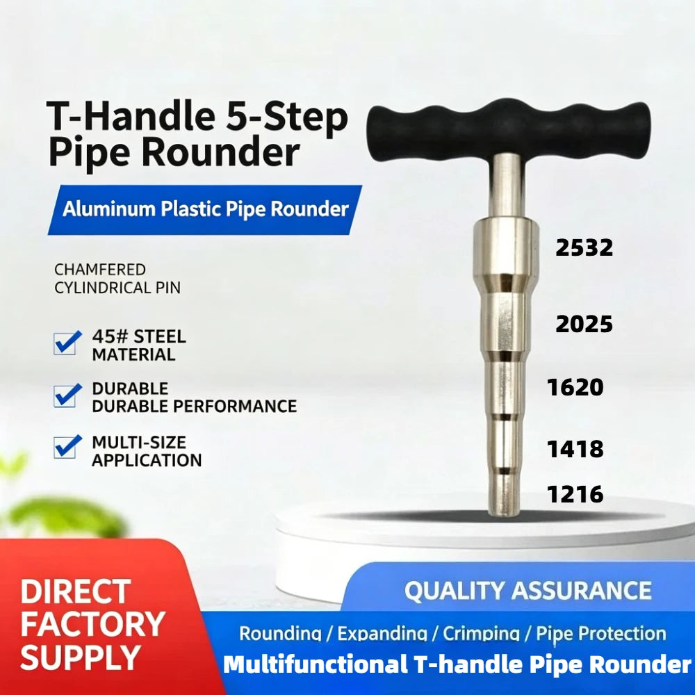 Manual Pipe Expander, T-Handle 12-32mm Pipe Rounder Tool for PVC, Aluminum Plastic Pipe, Plumbing and Household Appliance Repair