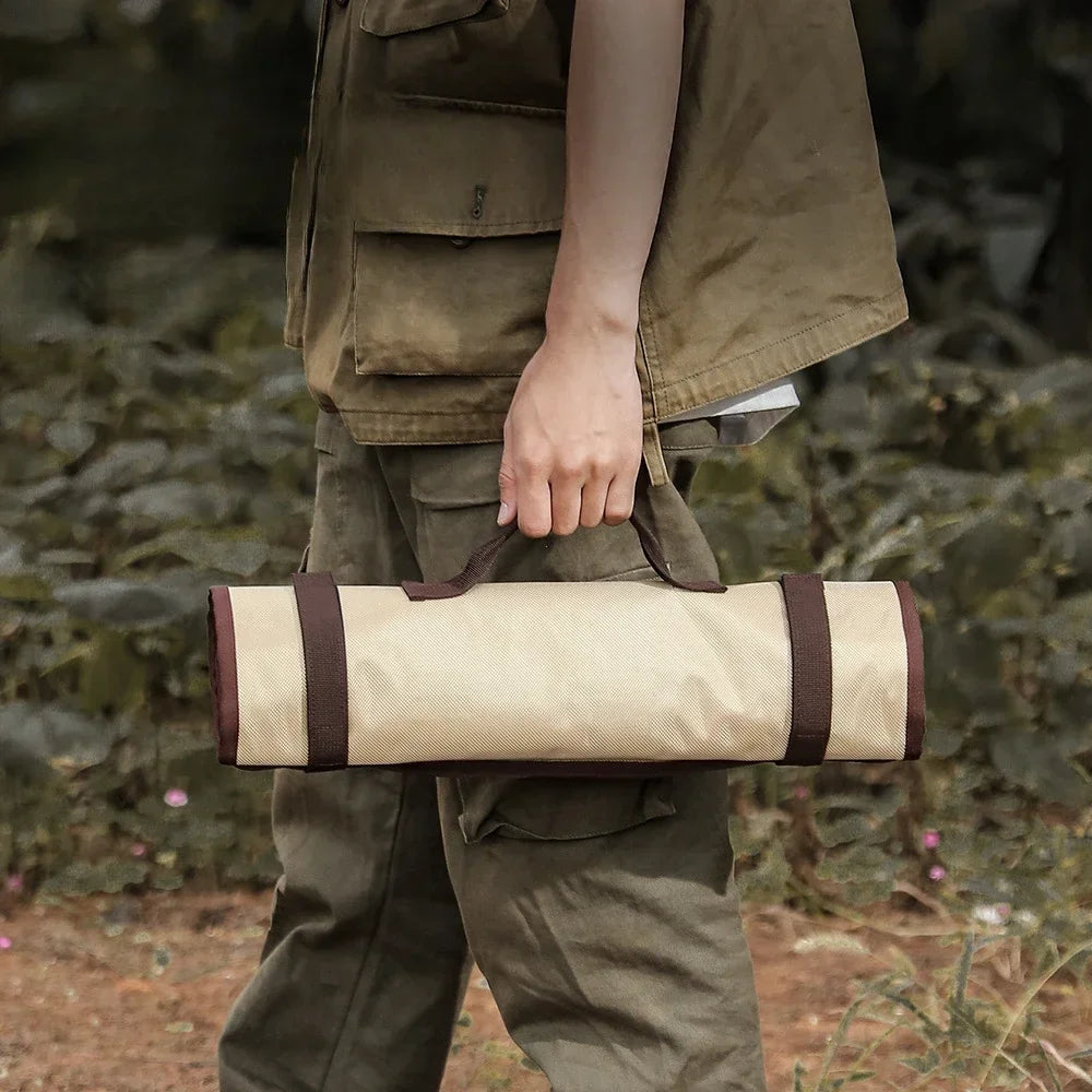 Outdoor Camping Forging Pack Bag Storage Pouch Aluminum Hammer Tarps Stake Tent Peg Tool Set Storage Canvas Bag Camp Gear Supply