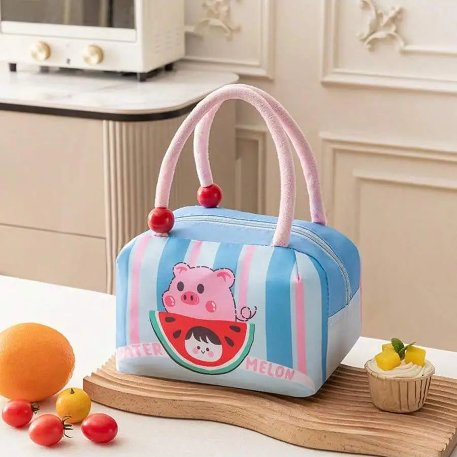 Cute and Fun Thermal Bag - Cartoon Style Handheld Lunch Box for School Commute Meal Container Bag