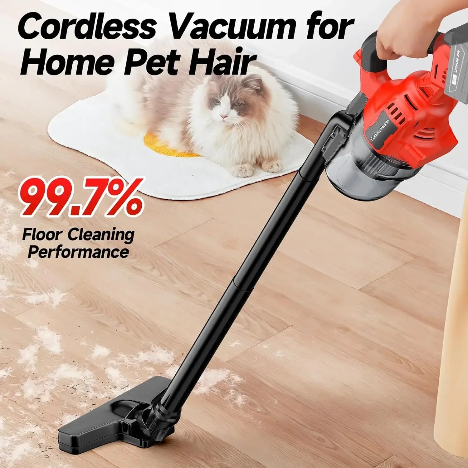Cordless Vacuum for Milwaukee Battery Handheld Vacuum Cleaner with 2Pcs Washable HEPA Filter for Home Pet Hair Car