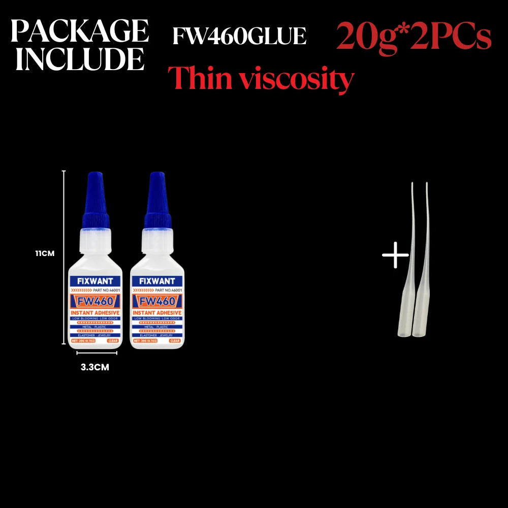 Low Blooming Instant Adhesive 20g - Low Odor Clear Non-Whitening Super Glue for Acrylic, Glass, Transparent Plastic & Jewelry