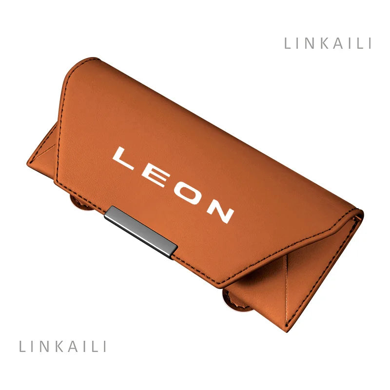 Customized logo car sun visor glasses clip for SEAT leon Arona Ateca IBIZA car owner driving sunglasses storage rack accessories
