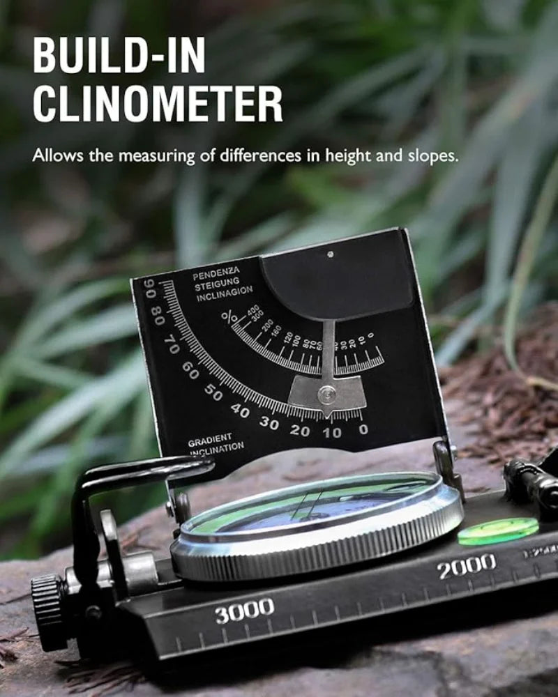 Multifunctional Military Sighting Navigation Compas with Inclinometer Impact Resistant Waterproof Compas Outdoors Hiking Camping