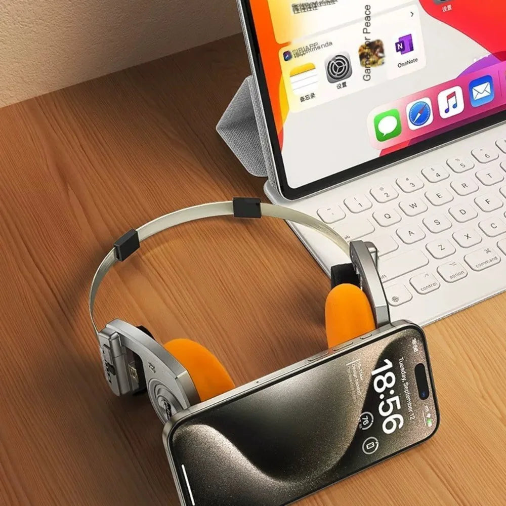 Original Bluetooth5.3 Wireless Headphones Sports Earbuds Retro Foldable Headset Stereo Gaming Noise Reduction Fashion Earphone