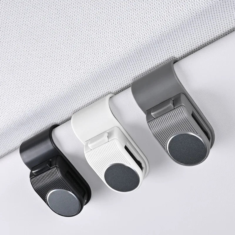 Multifunctional Car Sunglasse Clip Leather Sun Visor Organizer Auto Glasses Ticket Card Holder Universal Car Interior Accessorie