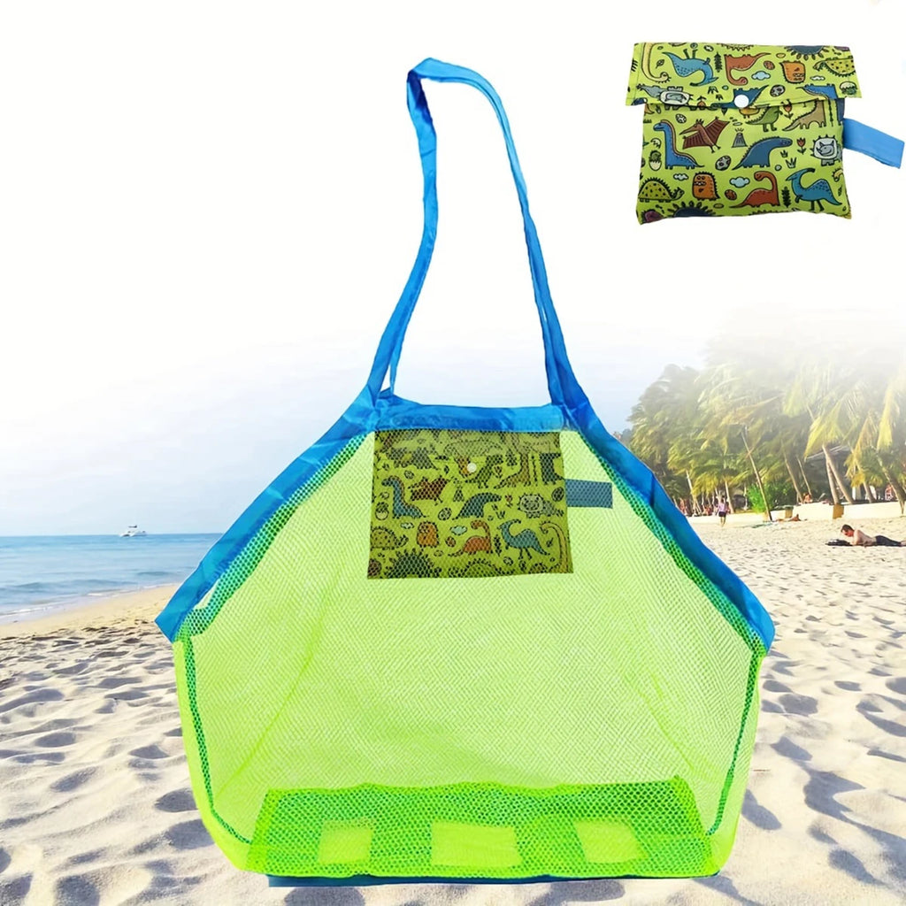 1Pc Multicolor Large Mesh Beach Bag, Sand-Away Portable Tote with Convenient Hanging Hole, Breathable Foldable Storage Bag