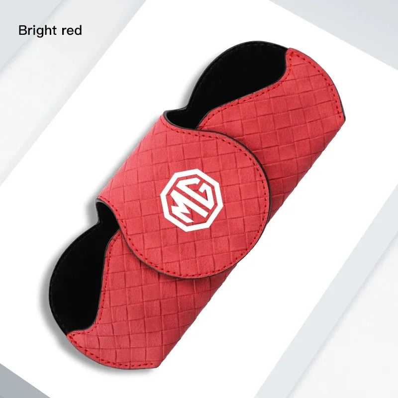 1Pc Woven Suede Car Sun Visor Sunglasses Holder for MG ZS EV HS EHS PHEV MG3 MG4 MG5 MG6 MG7 GT Dual Slot Eyeglass Storage Case