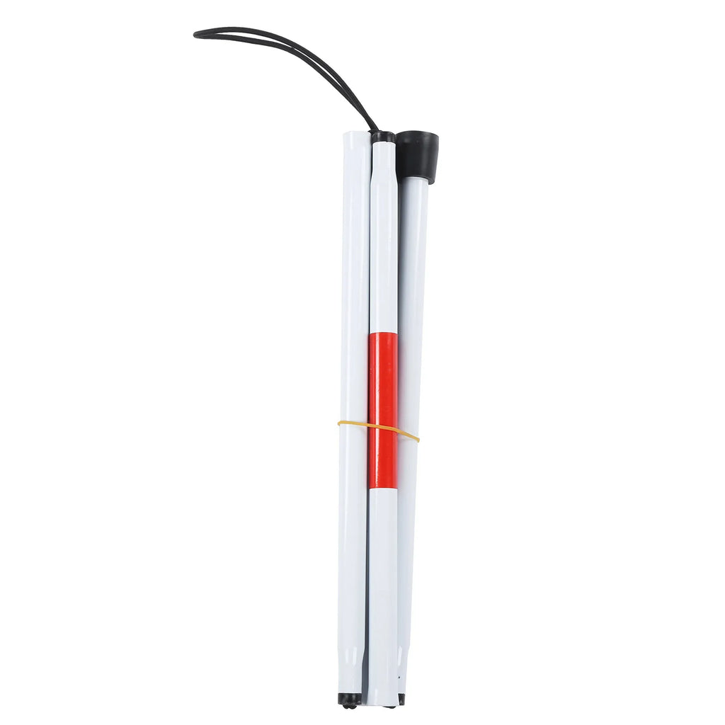 Walking Cane Portable Anti-Shock Guide Walking Stick Blind Cane Reflective Red and White for Outdoor for Blind Visual Impaired