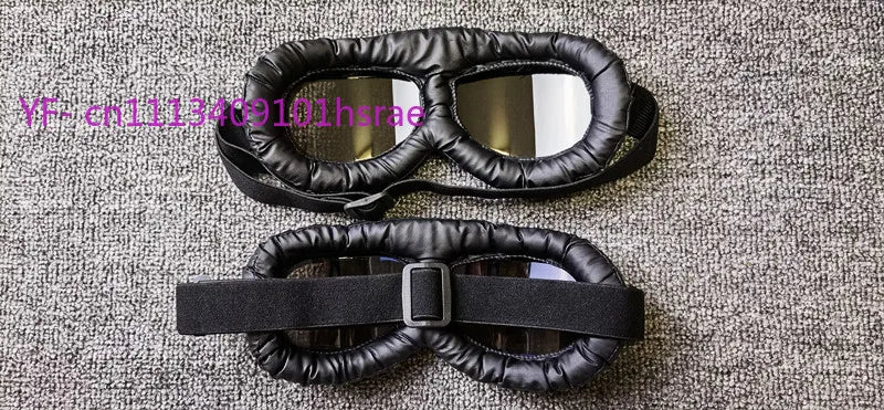 Vintage Motorcycle Goggles UV Protection Windproof Dustproof for Electric Bike Helmet