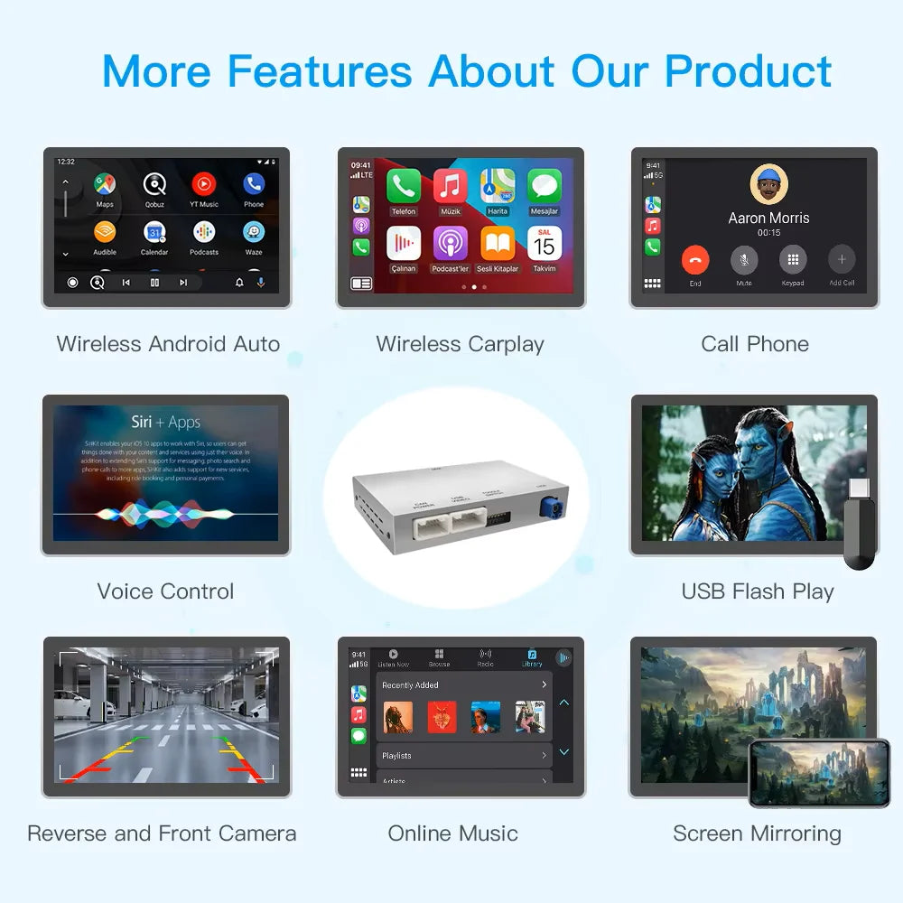 AUTOABC Wireless CarPlay for Audi A3 S3 8V 2013-2018 Android Auto Mirror Link AirPlay Reverse Camera Multimedia Accessorie