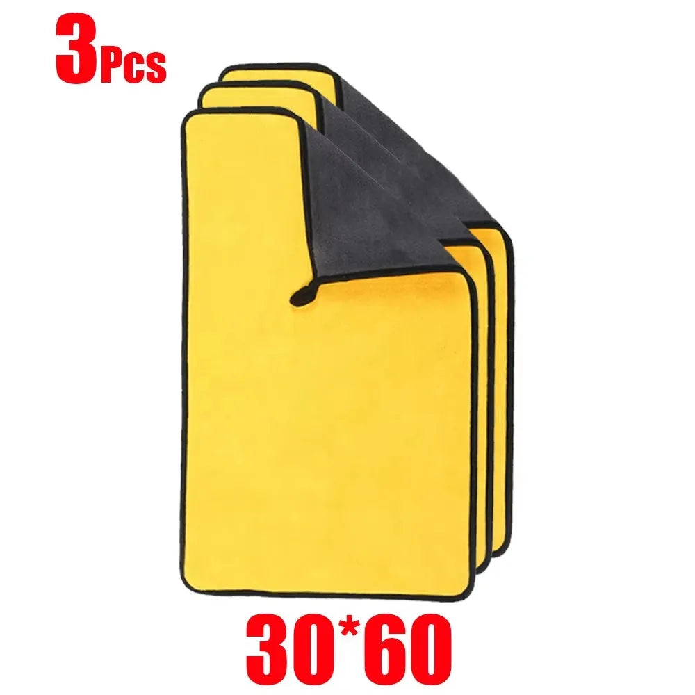 1/5/10/20pcs Microfiber Cleaning Towel Thicken Soft Drying Cloth Car Body Washing Towels Double Layer Clean Rags 30/40/60cm