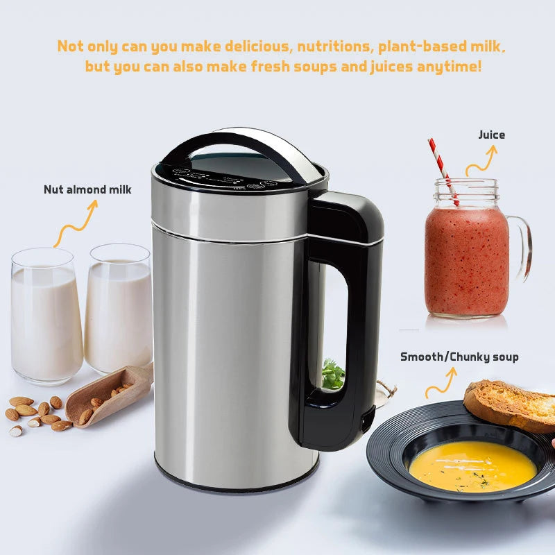 1.2L Homemade Almond Nut Milk Maker Automatic 110V/220V Vegan Milk Maker with Filter Oat Soy Milk Maker Blender