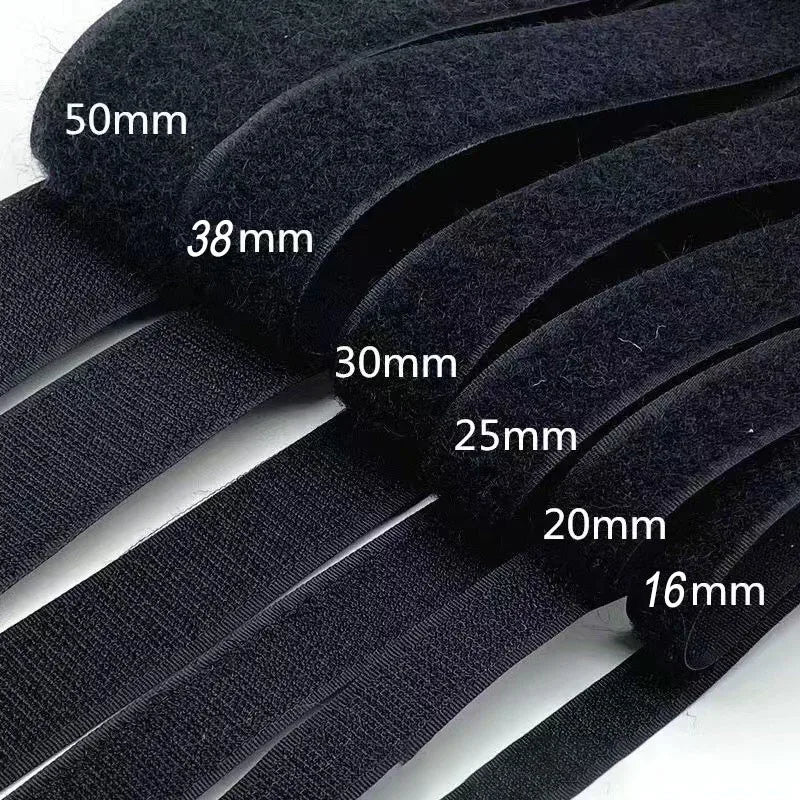 25Meter/Lot 16/20/25/30/38mm Black White Non-Adhesive Fastener Tape Hook and Loop Tape No Glue DIY Sewing Accessories Magic Tape