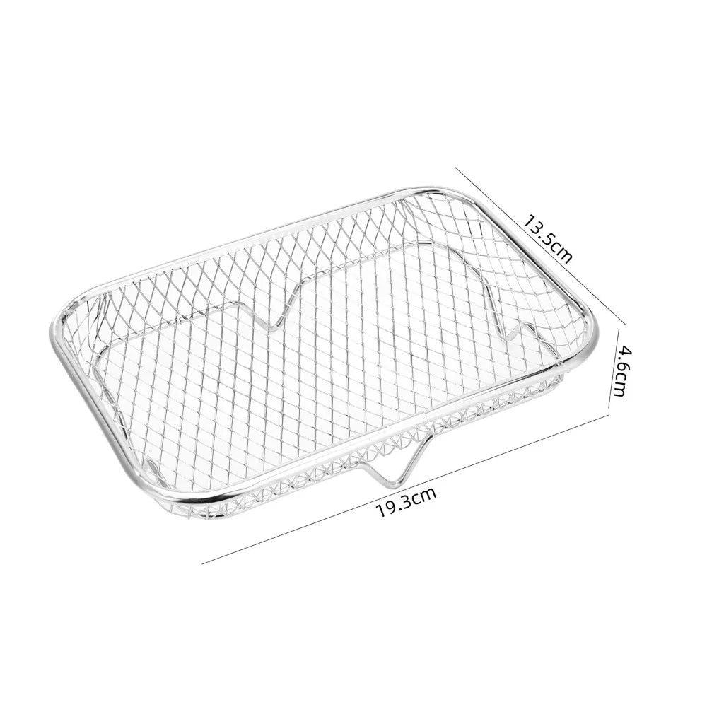 Durable Stackable Air Fryer Rack Non-Stick Stainless Steel Airfryer Tray Grill Basket Kitchen Gadgets