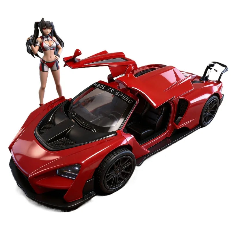 1:36 Scale McLaren Diecast Alloy Supercar Model Memphis Red Sport Vehicle for Collection Gift Home Decor Ornament