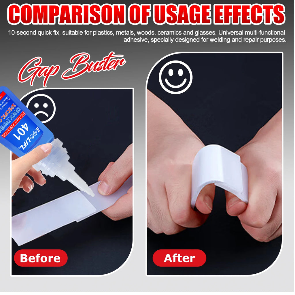 LOOLIFL 5PCS 401 Super Glue Extra Strong Quick Repair Glue Wood Rubber Metal Glass Cyanoacrylate Jewelry Adhesive Instant