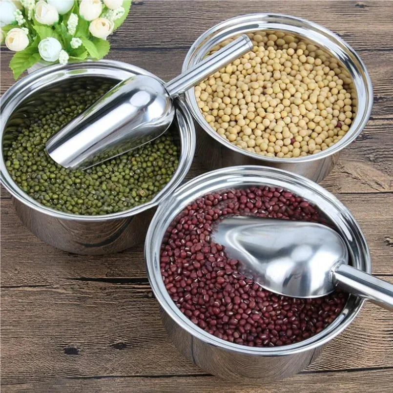 Stainless-Steel Ice Cube Scoop Bar Buffet Party Kitchen Spice Candy Flour Nut Scoop Spoon Dry Goods Shovel Kitchen Accessories