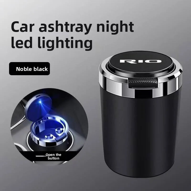 Car Ashtray Cigarette Ash Holds Cup LED Light Automotive Ashtray For Kia Rio Ceed K2 K5 K9 K3 K6 Auto accessories organizer