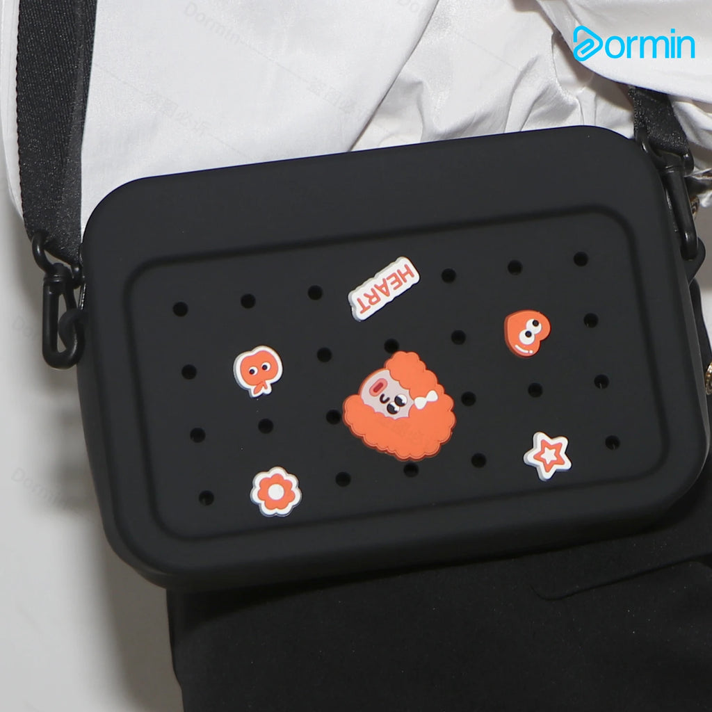 Silicone Messenger Bag Large Capacity DIY Lightweight Versatile Outdoor Leisure Shoulder Bag for Phone Keys Switch iPad Mini